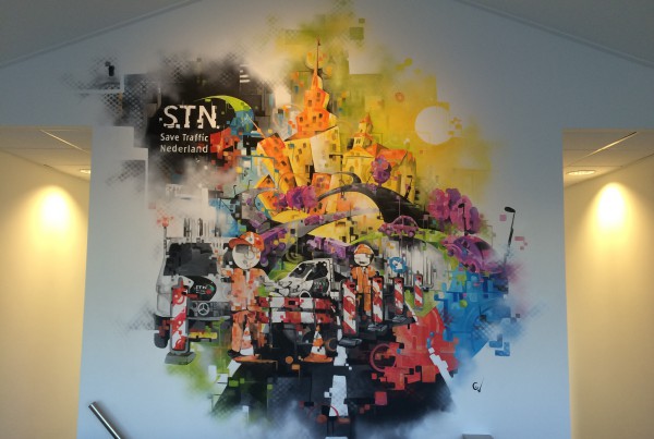 Moderne kleurrijke muurschildering STN