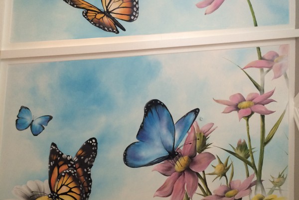 Vlinders muurschildering