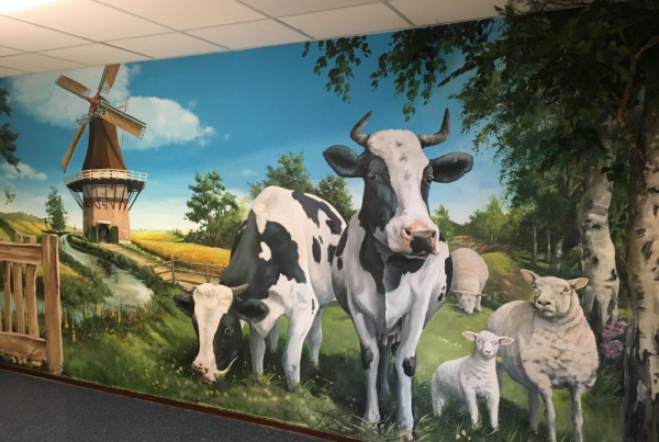 Muurschildering koeien. TMZ de Horst