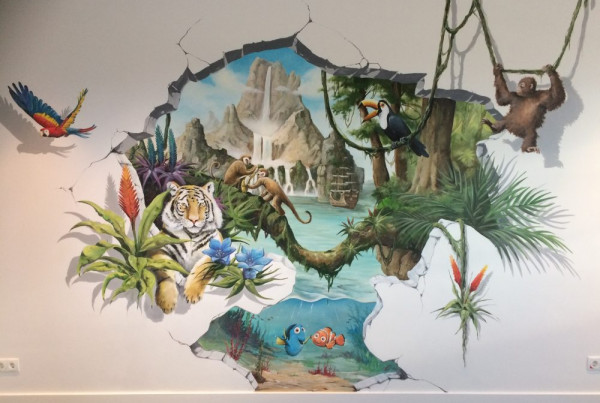18 Muurschildering Jungle