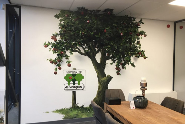 3D KUNSTboom appelboom halve kruin 3 bij 1m.