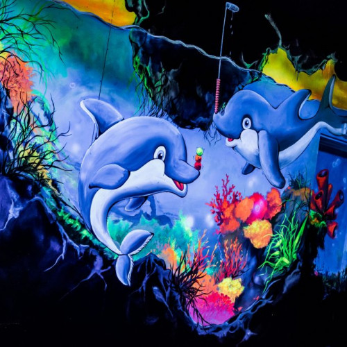 Muurschildering Blacklight Neon 3. Speeltuin Morskieft