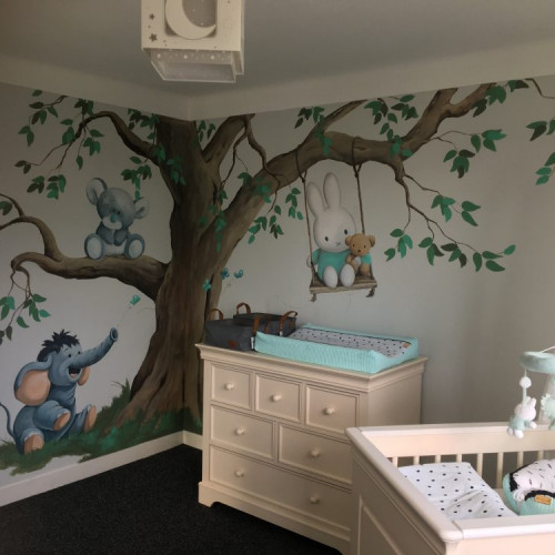 Muurschildering kinderkamer Nijntje