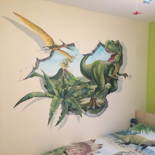 Muurschildering Dinosaurus
