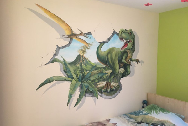 Muurschildering Dinosaurus