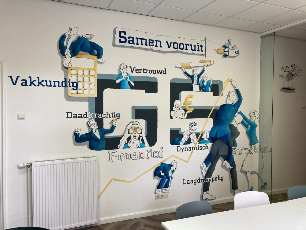 Muurschildering kantoor GS Accountant